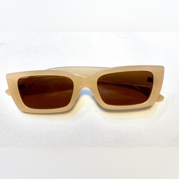 retro square Color sunglasses UV blocking beige brown tint - Picture 7 of 15